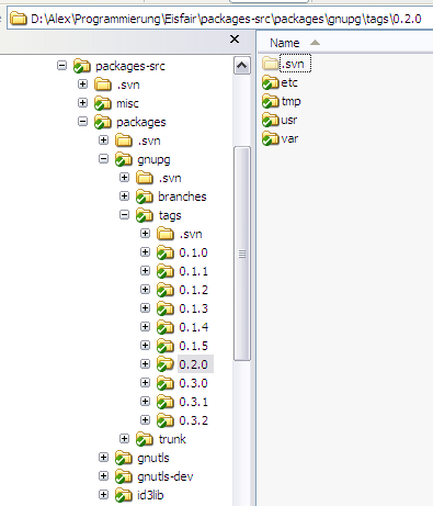 package development repository structure